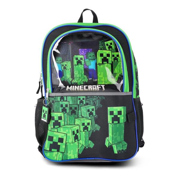 Minecraft Boys 17 in 5 Piece Backpack Set with Headphones Lunch kit Water Bottle - Picture 2 of 4